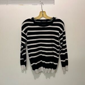 2/$20 - Black and White Striped Knit cozy Sweater / Pullover Style - S